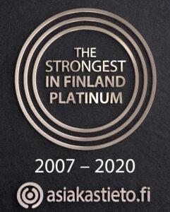 T-DRILL Strongest in Finland Platinum Certificate